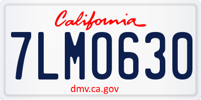 CA license plate 7LMO630