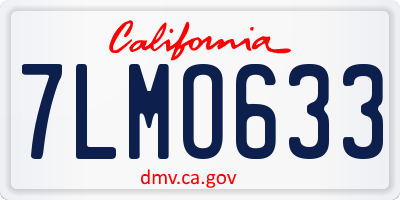 CA license plate 7LMO633