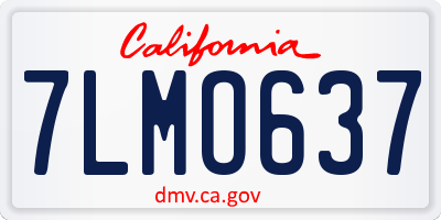 CA license plate 7LMO637