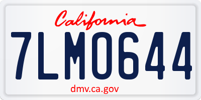 CA license plate 7LMO644