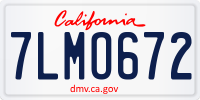 CA license plate 7LMO672