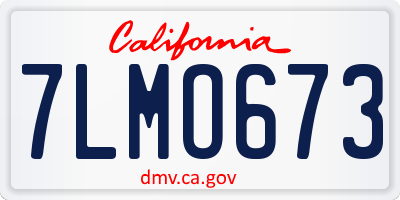 CA license plate 7LMO673