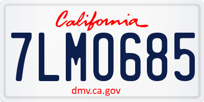 CA license plate 7LMO685