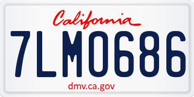 CA license plate 7LMO686