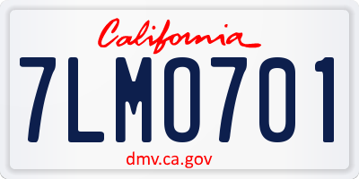 CA license plate 7LMO701