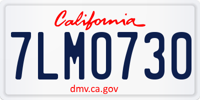 CA license plate 7LMO730