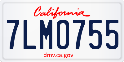 CA license plate 7LMO755