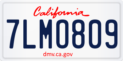 CA license plate 7LMO809