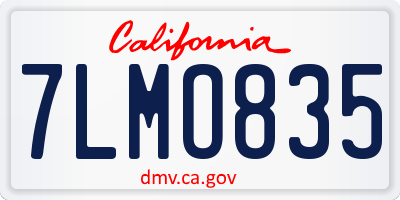 CA license plate 7LMO835