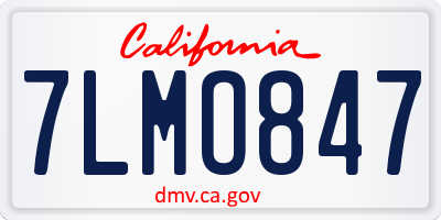 CA license plate 7LMO847