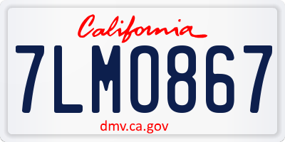 CA license plate 7LMO867