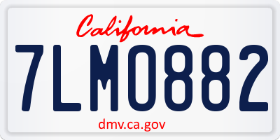 CA license plate 7LMO882