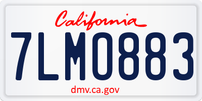 CA license plate 7LMO883