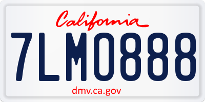 CA license plate 7LMO888
