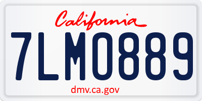 CA license plate 7LMO889