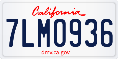 CA license plate 7LMO936