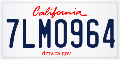 CA license plate 7LMO964