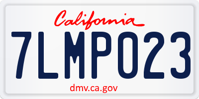 CA license plate 7LMP023