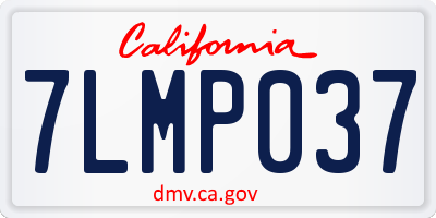 CA license plate 7LMP037