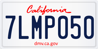 CA license plate 7LMP050