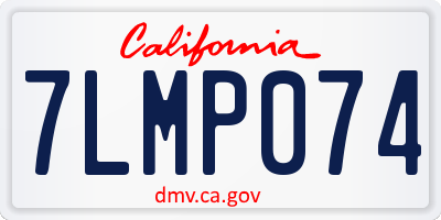 CA license plate 7LMP074