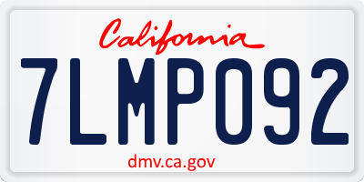 CA license plate 7LMP092