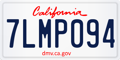 CA license plate 7LMP094
