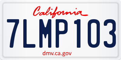CA license plate 7LMP103