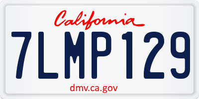CA license plate 7LMP129