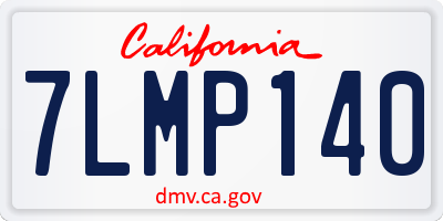 CA license plate 7LMP140