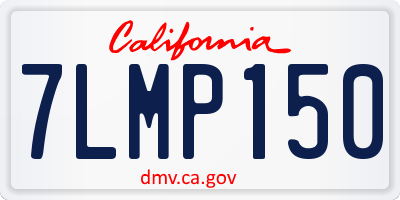 CA license plate 7LMP150