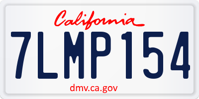 CA license plate 7LMP154