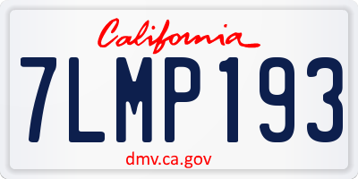 CA license plate 7LMP193