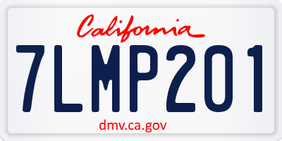 CA license plate 7LMP201