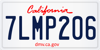 CA license plate 7LMP206