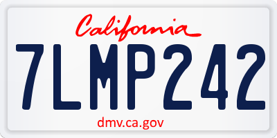 CA license plate 7LMP242
