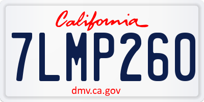 CA license plate 7LMP260