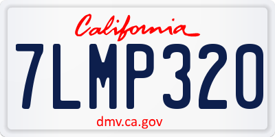 CA license plate 7LMP320