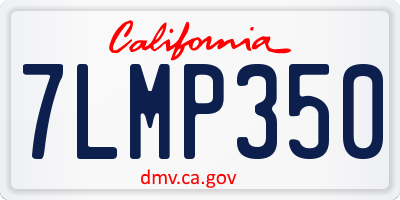 CA license plate 7LMP350