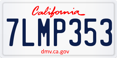 CA license plate 7LMP353