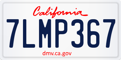 CA license plate 7LMP367