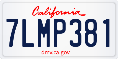 CA license plate 7LMP381
