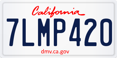CA license plate 7LMP420