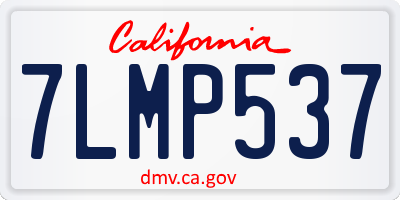 CA license plate 7LMP537
