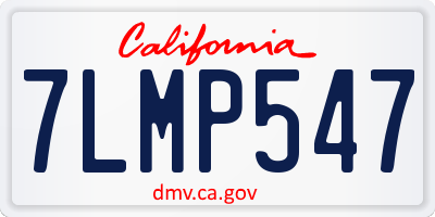 CA license plate 7LMP547