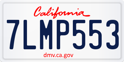 CA license plate 7LMP553
