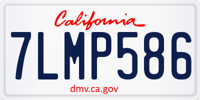 CA license plate 7LMP586