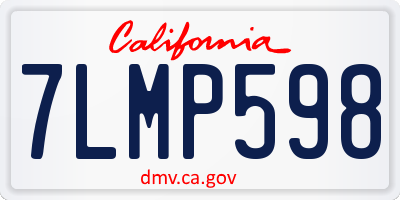 CA license plate 7LMP598