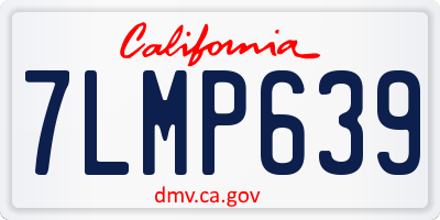 CA license plate 7LMP639
