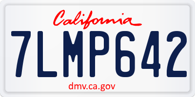 CA license plate 7LMP642